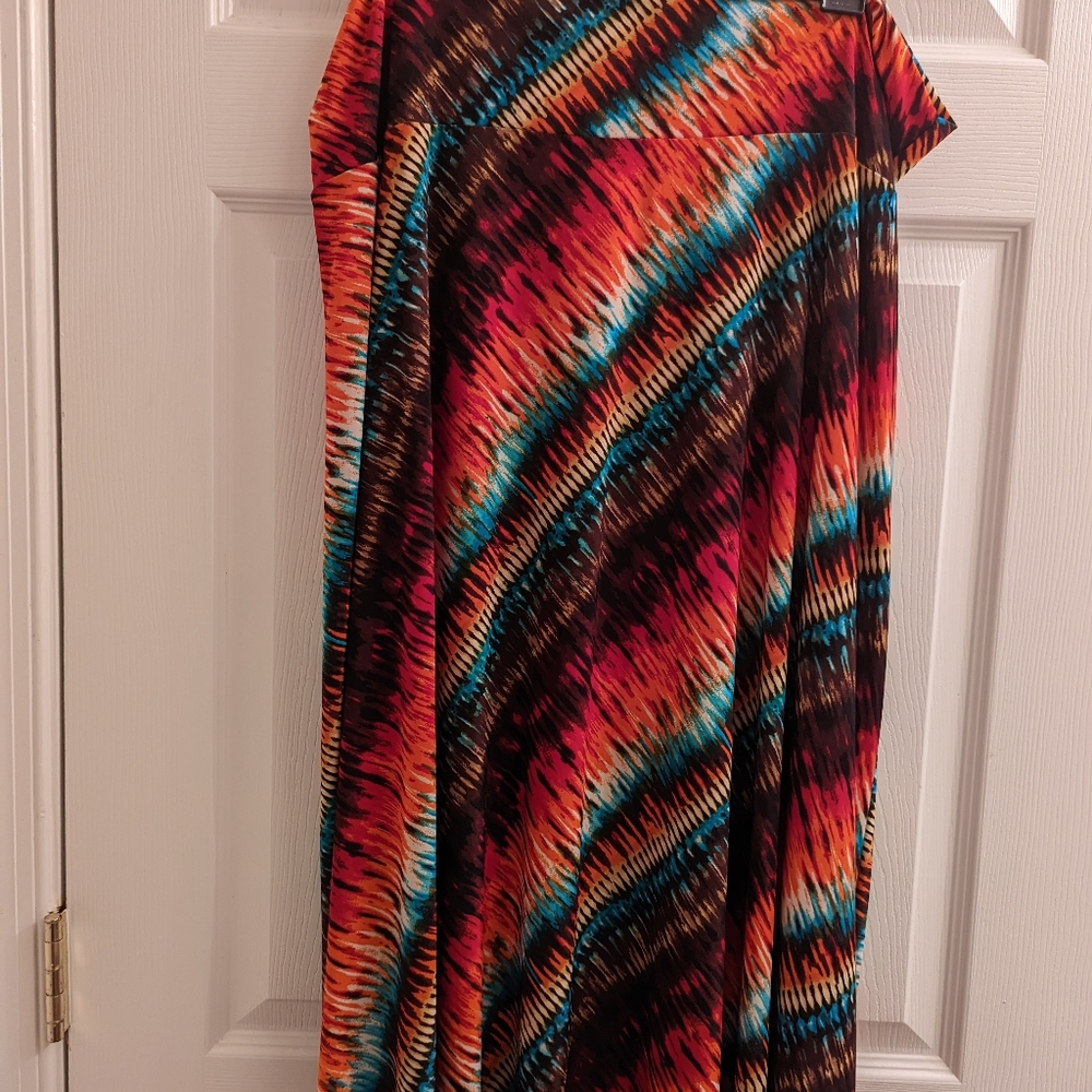 Colorful stretch material long maxi skirt